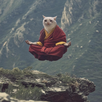 Cash Cat in air meme